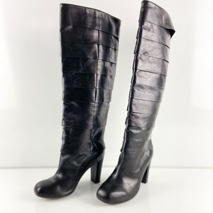Jeffrey Campbell Ibiza tiered leather boots sz 9